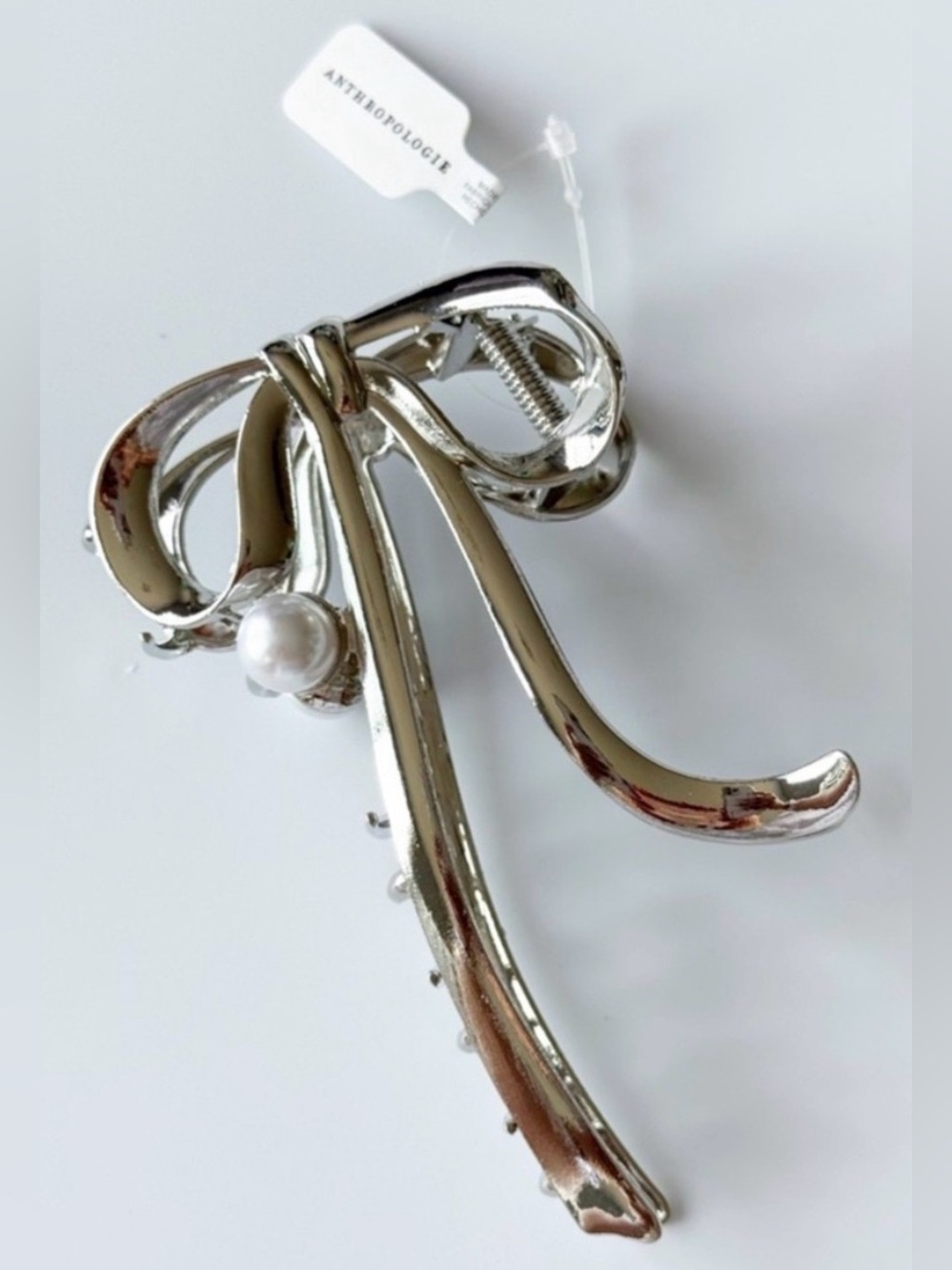 Anthropologie Bow Pearl Hair Claw Clip NWT 🎀‎